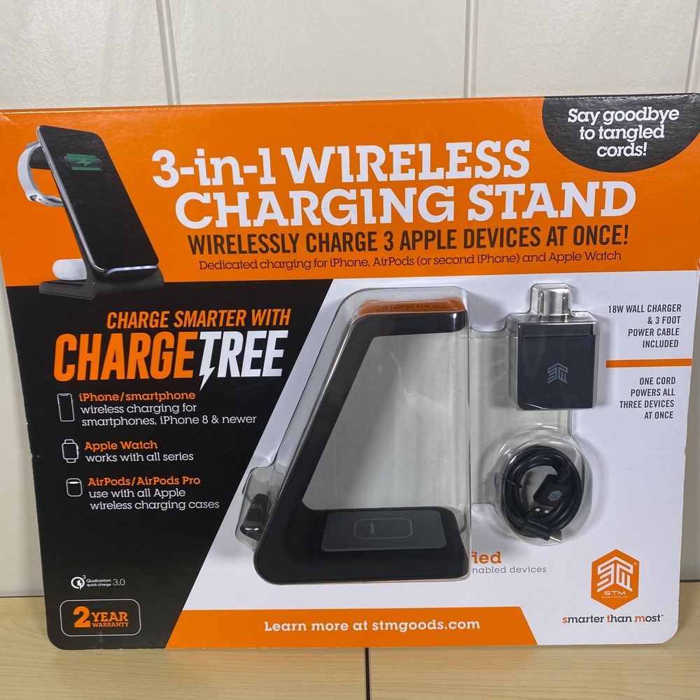 NEW ChargeTree 3-in-1 Wireless Charging Stand for iPhone Apple Watch AirPods